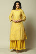 Yellow Modal Straight Printed Kurta Sharara Suit Set image number 7