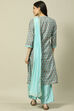 Light Blue Cotton Blend Woven Straight Kurta Suit Set image number 4