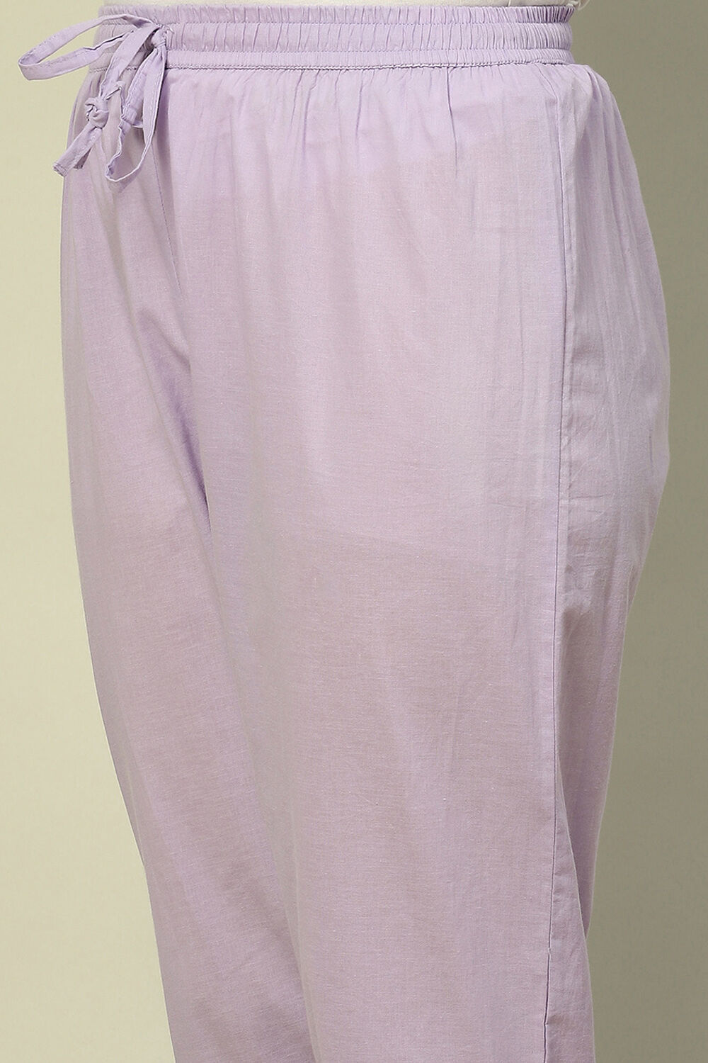 Lilac Cotton Printed Straight Suit Set image number 2