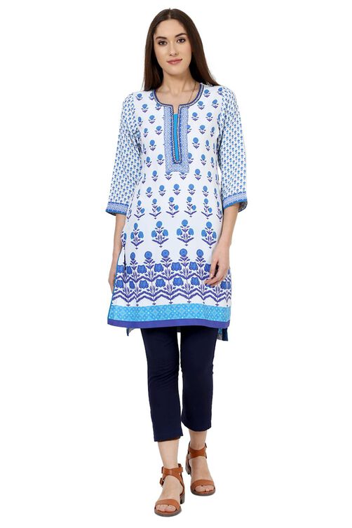 White Straight Cotton Kurta image number 0