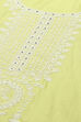 Lime Green Embroidered Straight Kurta image number 1