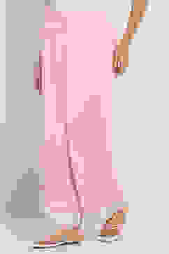 Pink Solid Straight Palazzos image number 2