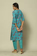 Pink Cotton Straight Printed Kurta Palazzo Suit Set image number 4