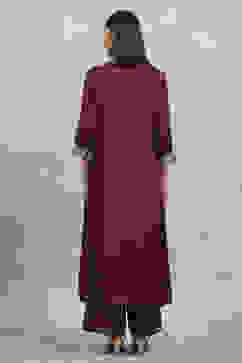 Purple Viscose Rayon Embroidered Kalidar Suit Set image number 4