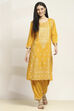 Black Viscose Rayon Printed Straight Kurta Pants Set image number 6