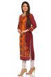 Wine Straight Cotton Kurta image number 2