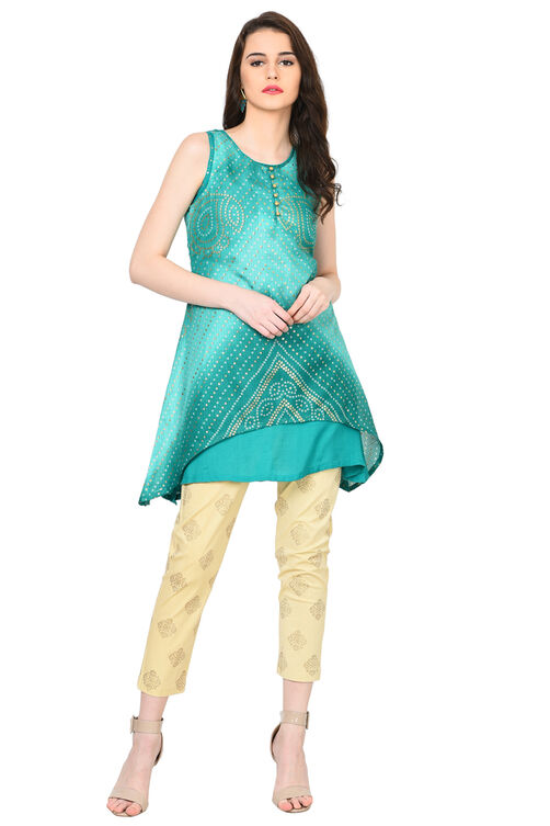 Beige Polyester Slim Pants image number 5