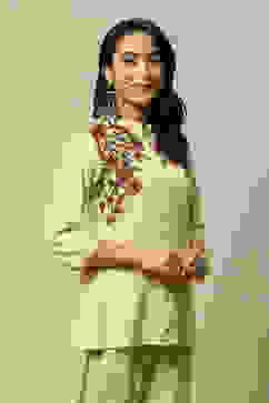 Ecru LIVA Straight Printed Top image number 4