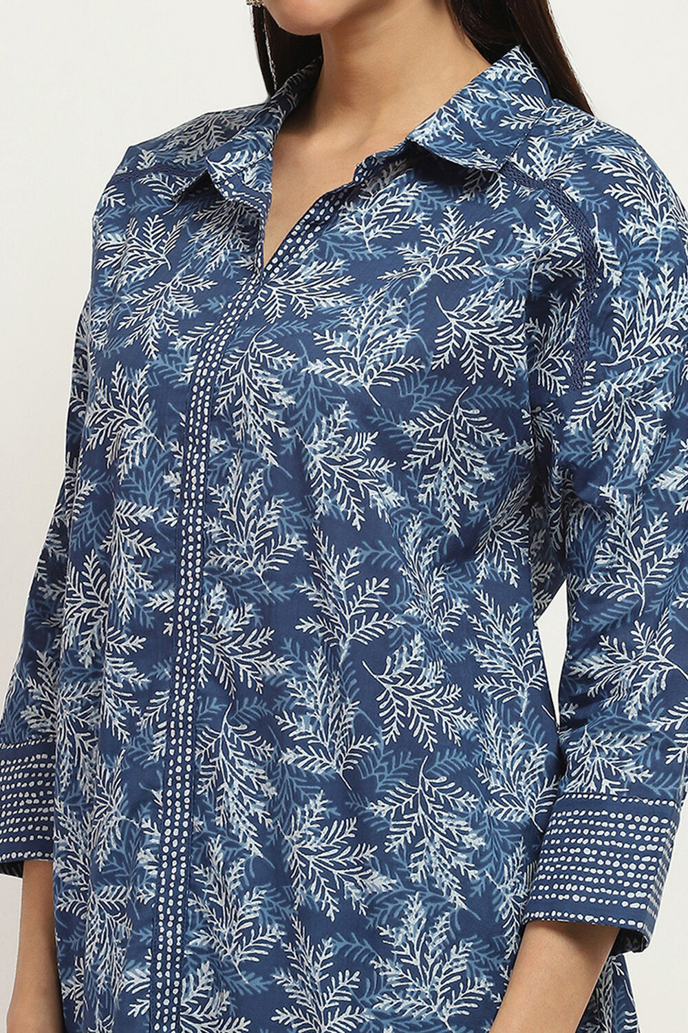 Indigo Cotton Straight Kurti image number 1