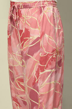 Pink Floral Printed Straight Co-ord Set image number 2