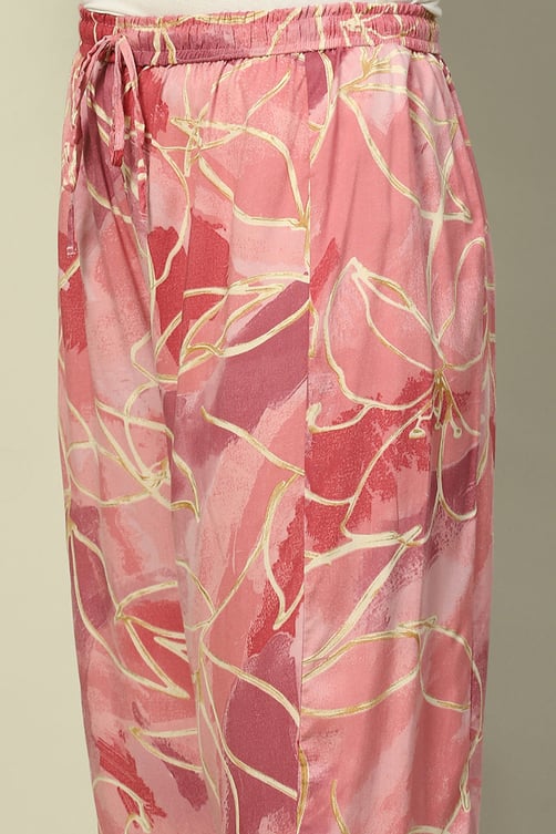 Aqua Blue Floral Printed Straight Co-ord Set image number 2