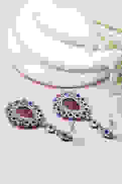 Pink-Blue Alloy Drop & Danglers image number 2