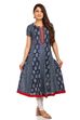 Indigo Flared Cotton Kurta image number 0