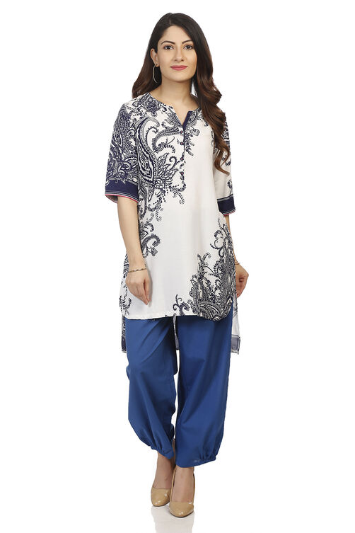 Pink Straight High Low Viscose Kurta image number 0