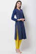 Blue Cotton Straight Kurta image number 3