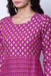 Purple Poly Cotton A Line Kurta image number 1