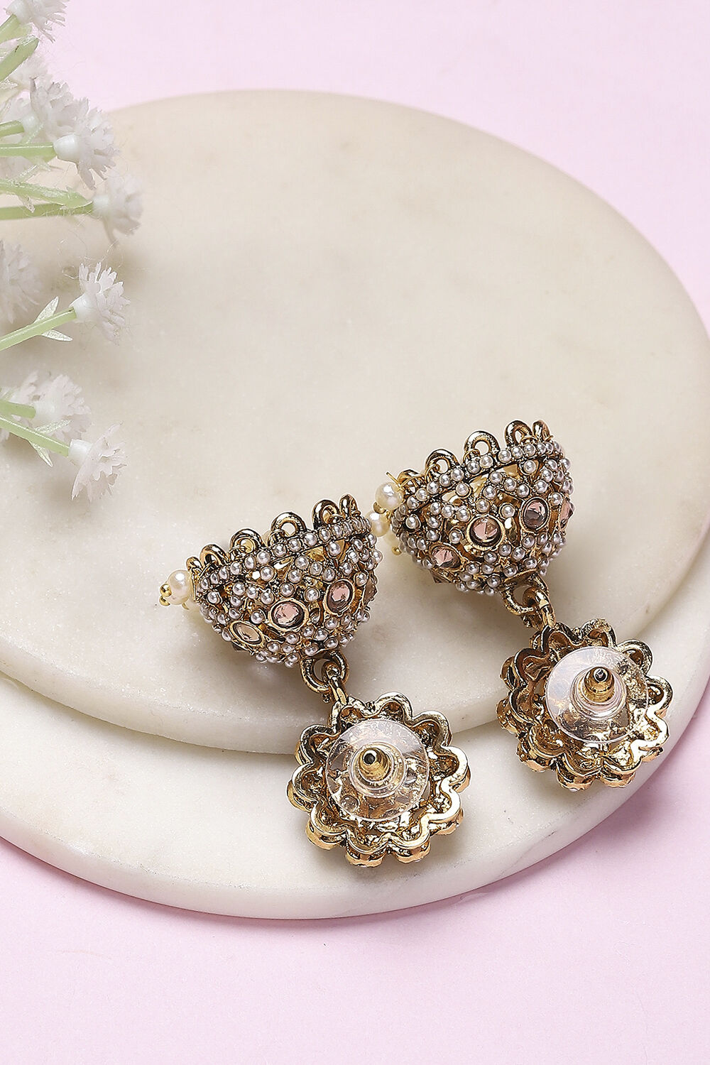 White Alloy Jhumka image number 2