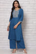 Blue LIVA Kurta Set image number 0