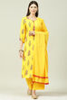 Yellow LIVA Straight Suit Set image number 5