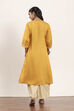 Yellow Viscose Rayon Straight Kurta Pants Set image number 4