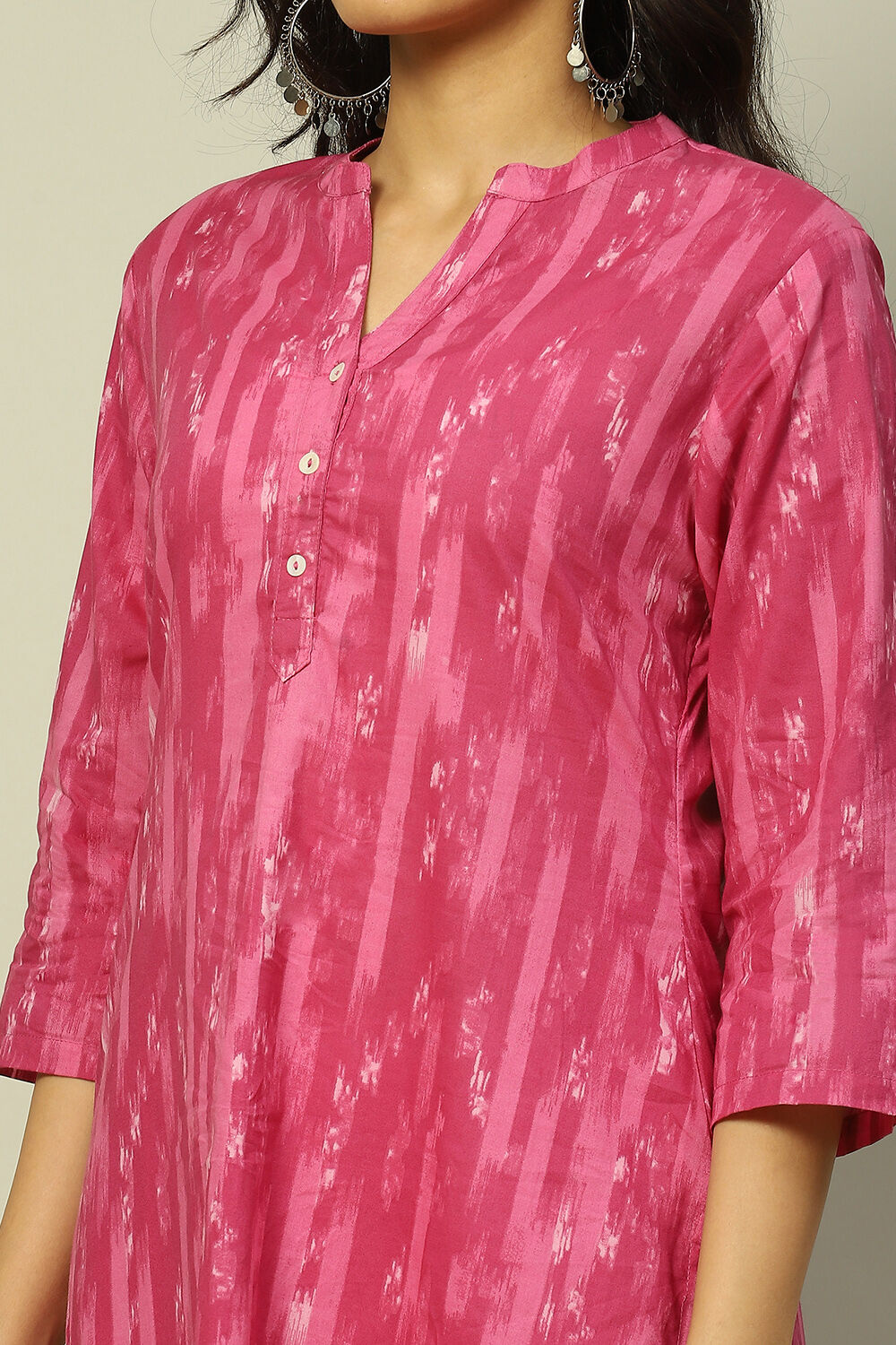 Green Cotton Printed Straight Kurta image number 1