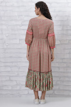 Mint Green LIVA Tiered Dress image number 2