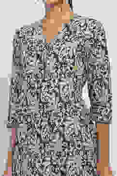 Blue and Beige Cotton Straight Kurta image number 1