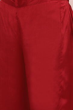 Red LIVA Straight Suit Set image number 2