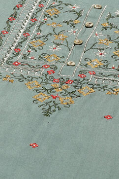 Green Viscose Rayon Straight Suit Set image number 1
