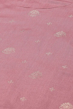 Mauve Poly Viscose Straight Yarndyed Kurta Palazzo Suit Set image number 1