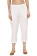 White Cotton Slim Pants image number 0