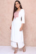 White Viscose Rayon Straight Kurta image number 2