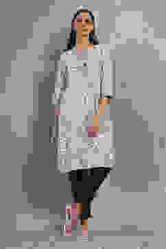 Natural Viscose Rayon Printed Straight Kurta image number 0