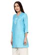 Blue Flared Poly Cotton Indie Top image number 2