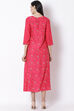 Pink Viscose A-Line Dress image number 1