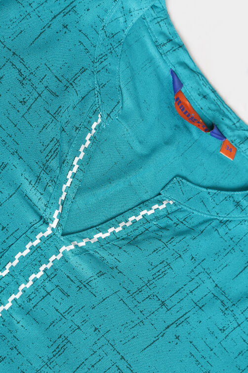 Blue Viscose Rayon Short Top image number 4
