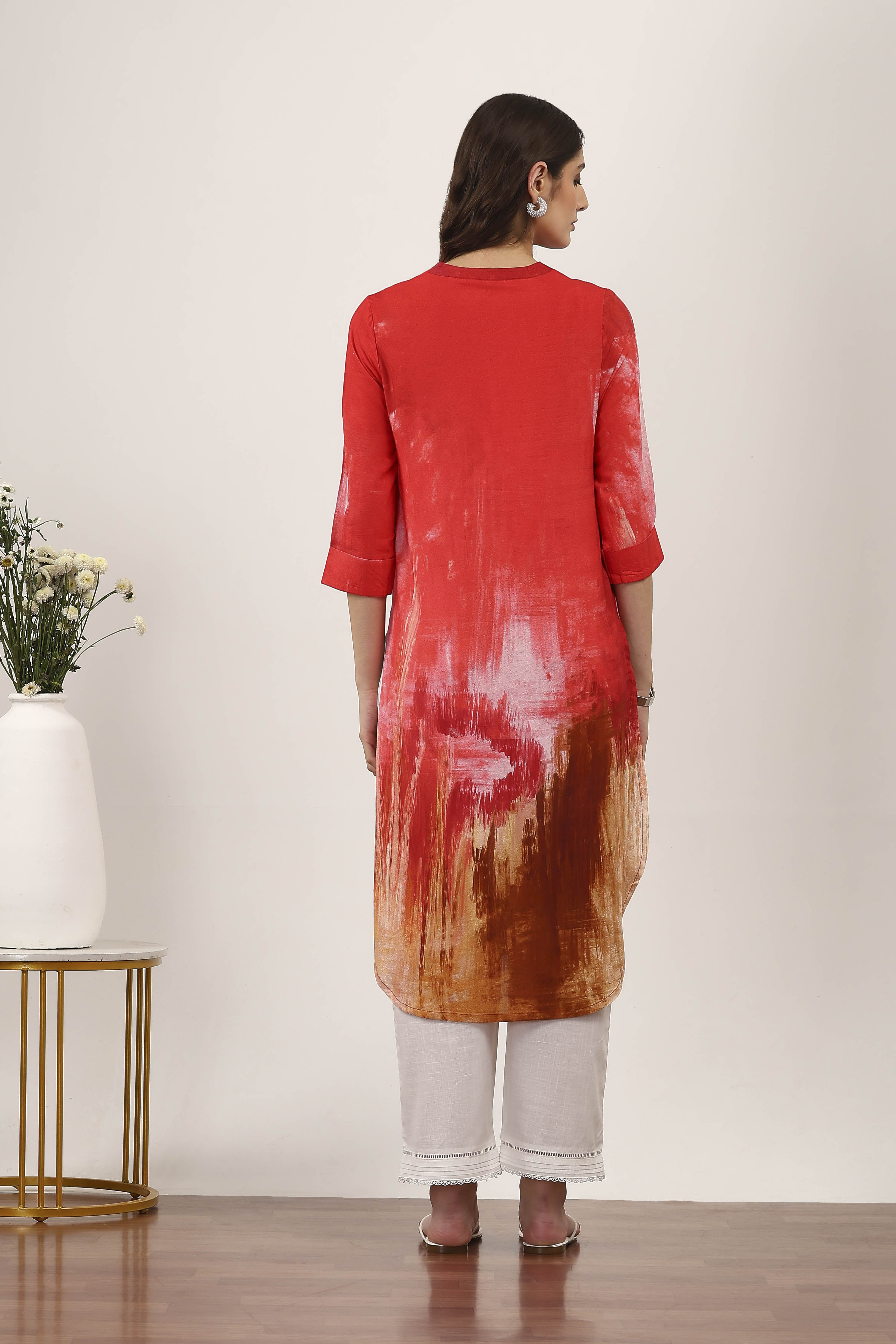 Blue Printed Straight Kurta image number 3