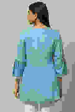 Ice Blue Rayon Slub Indie Top image number 3