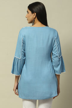 Ice Blue Rayon Slub Indie Top image number 3