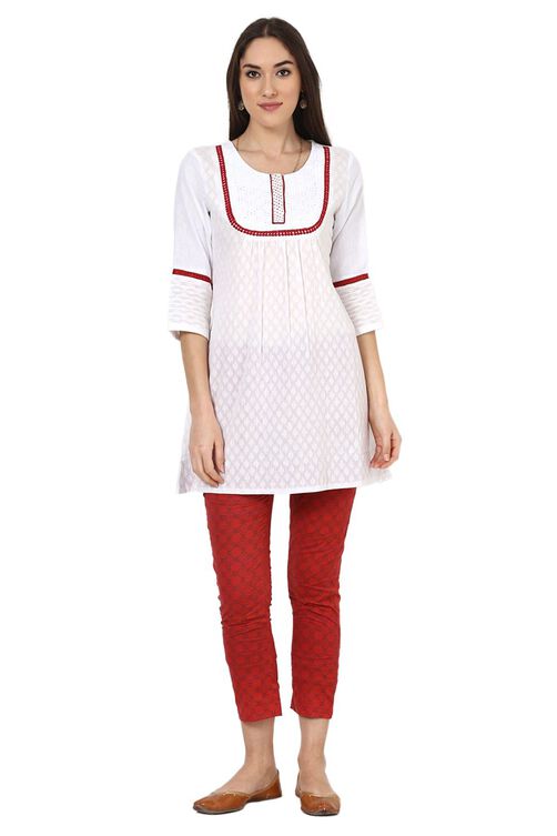 White A-Line Cotton Indie Top image number 6