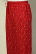 Red Viscose Blend Printed Festive Co-ord Set image number 2
