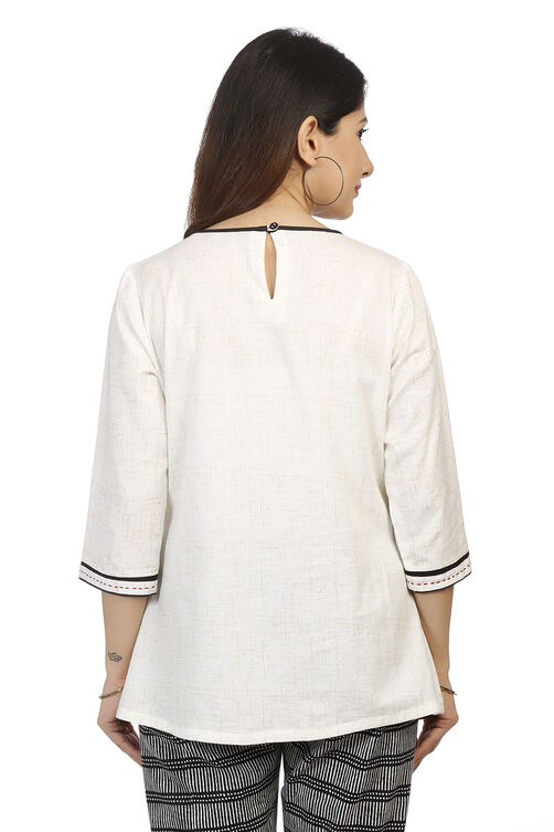 Ecru A Line Cotton Indie Top image number 5