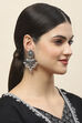 Grey Oxidised Alloy Earrings image number 3