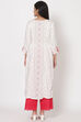 Off White Viscose Straight Kurta image number 4
