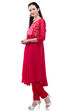 Pink Kalidar Polyester Kurta image number 2