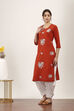 Brown Cotton Straight Kurtas image number 2