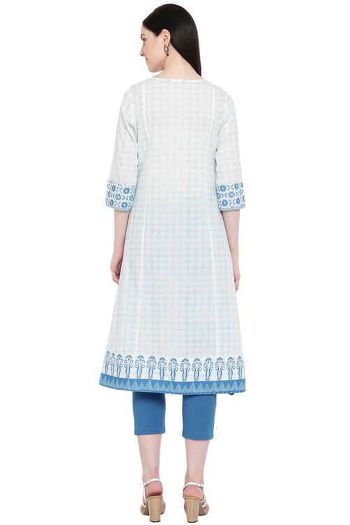 White Cambric A-Line Kurta image number 6