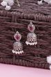 Dark Pink Brass Jhumka image number 0