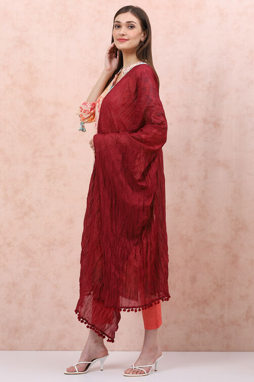 Maroon Cotton Stole image number 0