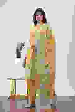 Yellow Cotton Straight Suit Sets image number 3